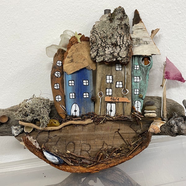 Treibholz Kunst, Treibholz Häuser XL, Treibholz Haus, Driftwood art, Hygge, BernsteinHexe