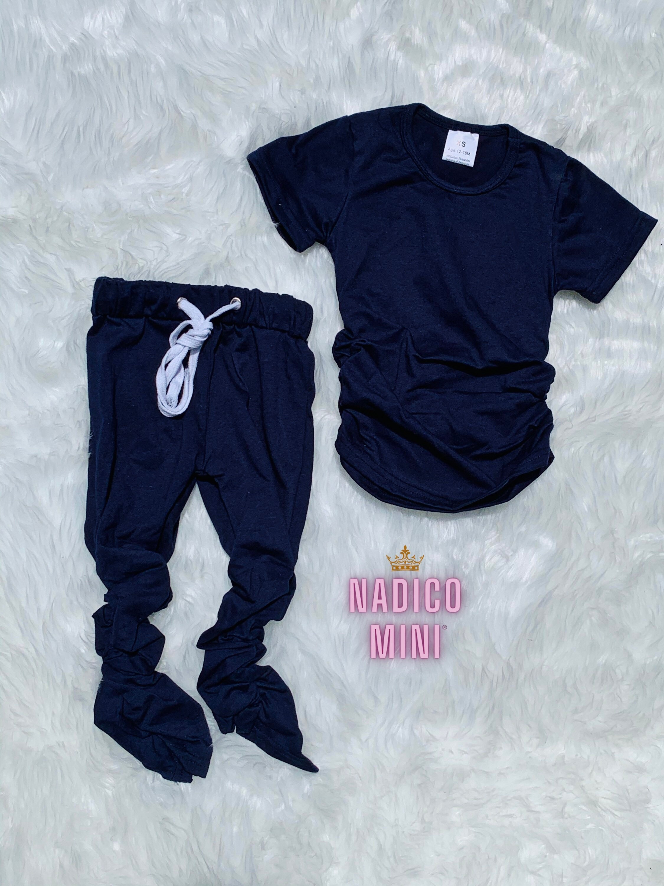 Stacked Pants Set With Matching Tshirt 
