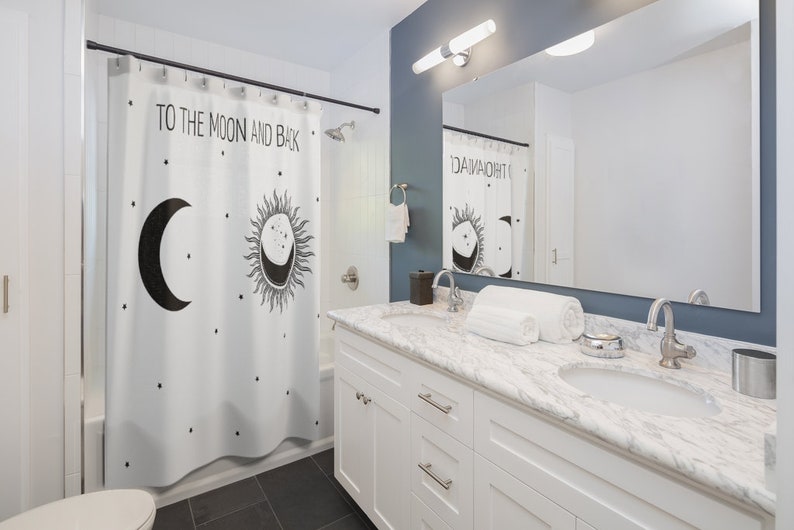 Moon and Star Accessories Bath Decor Bathroom Decor Unique Bathroom Decor To The Moon And Back Shower Curtain