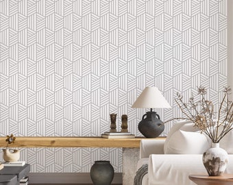 Papel pintado geométrico minimalista hexagonal Papel pintado despegable y adhesivo