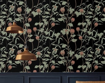 Papel pintado floral oscuro: autoadhesivo o de estilo tradicional para decorar paredes.