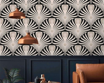 Art Deco Fan Wallpaper: Peel and Stick Accent Wall Decor