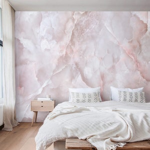 Marmor Tapete Kunst Wandbild blush rosa Schälen und aufkleben oder Traditionelle Akzent Tapete Vlies