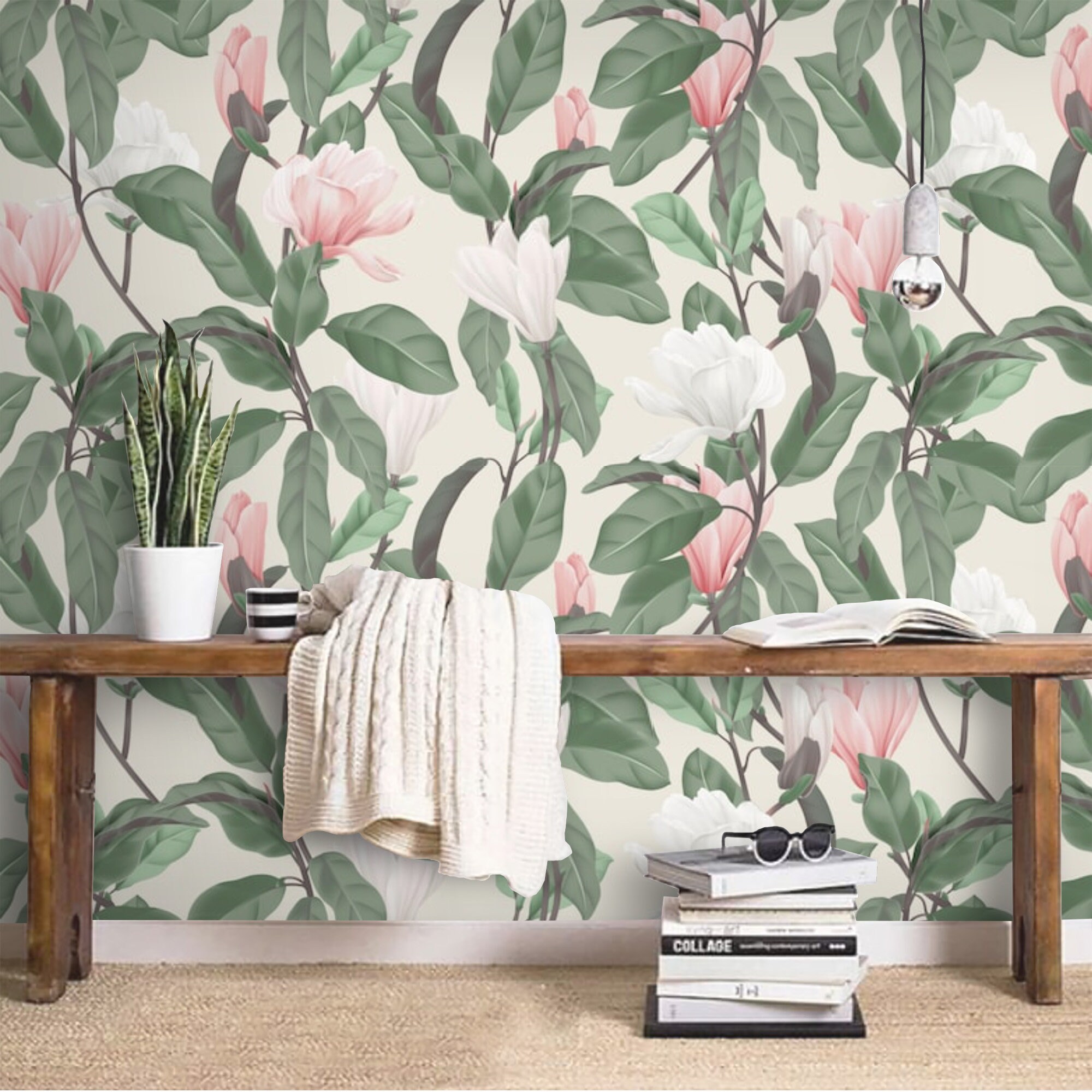 Wallpaper Vintage Floral Pastel Delicate Flowers Peel and | Etsy