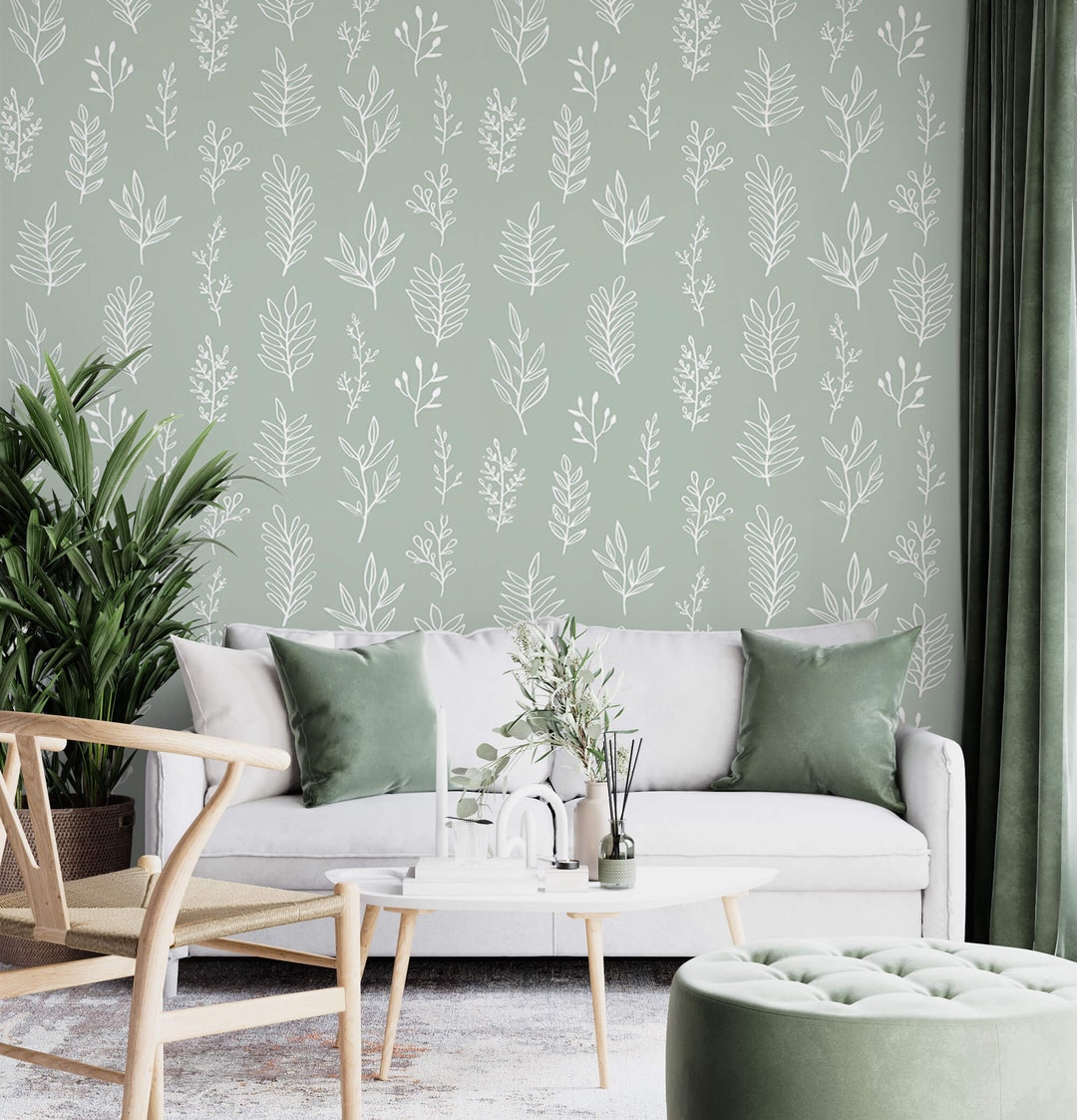 Sage Green Peel And Stick Wallpaper