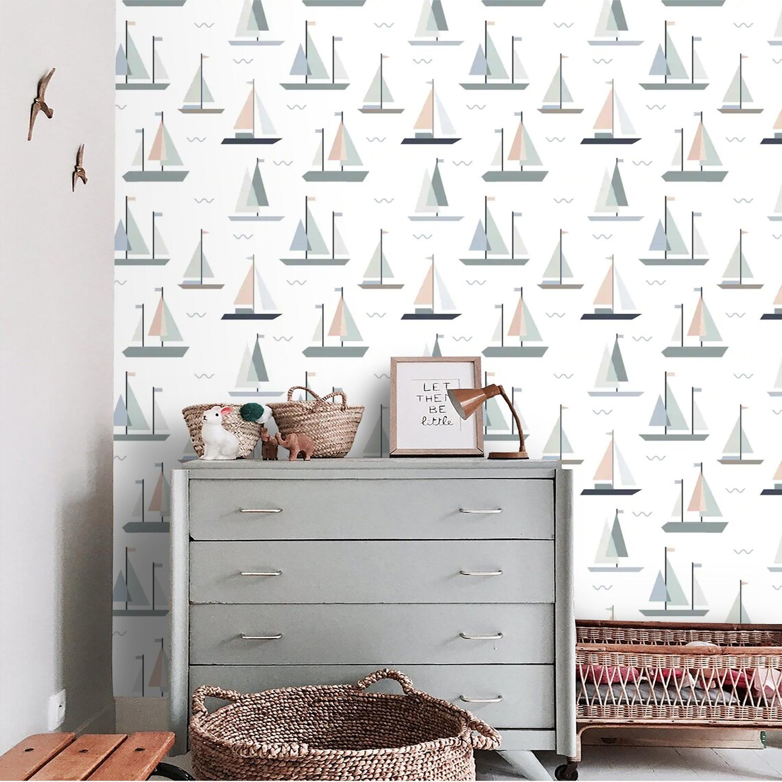 Wallpaper Kids Room Sailor Nautical Peel and Stick Removable | Etsy