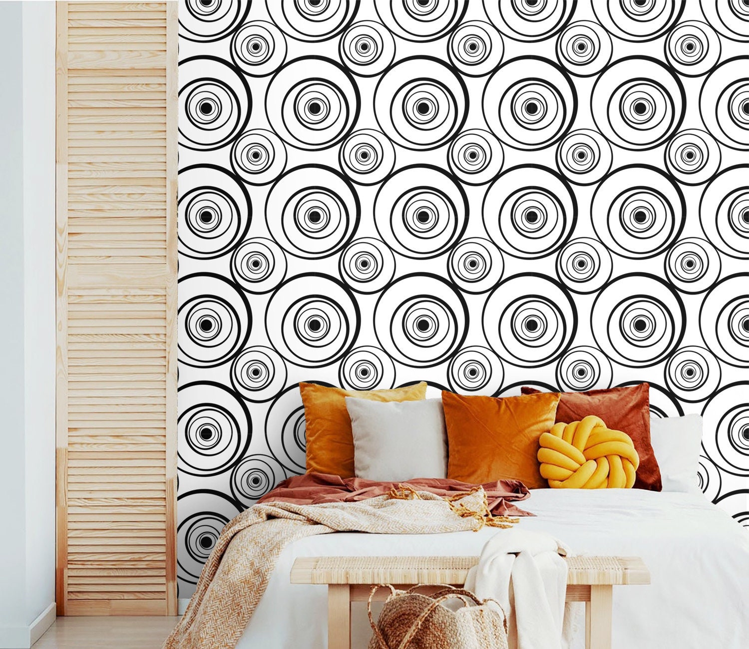 Wallpaper Black White Modern Removable Peel and Stick Wall | Etsy