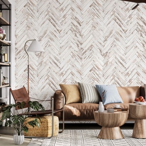 Wallpaper distressed wood Peel and stick self adhesive or Traditional accent wallpaper wood planks