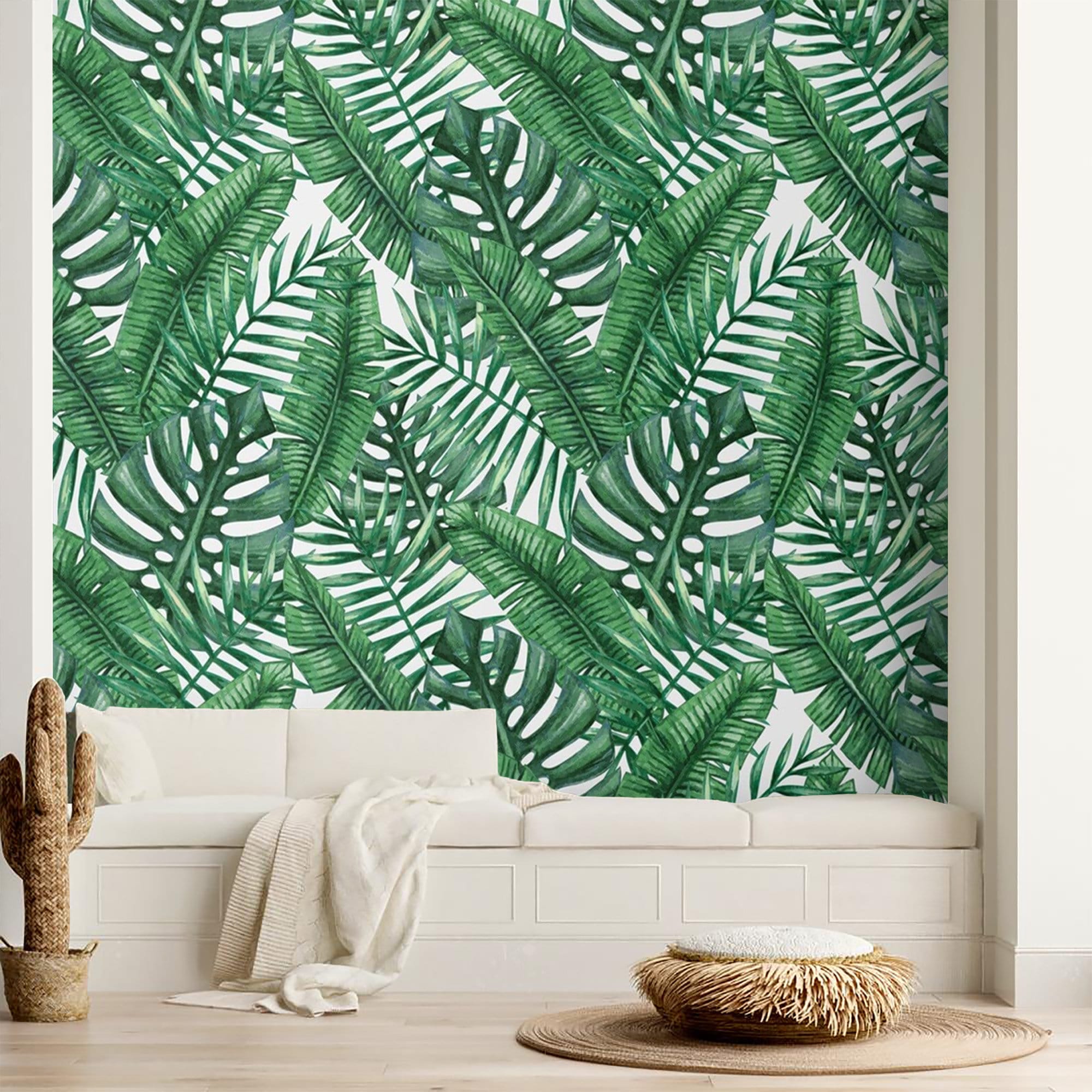 Tropical Wallpaper Peel and Stick Palm Leaves Removable Etsy
