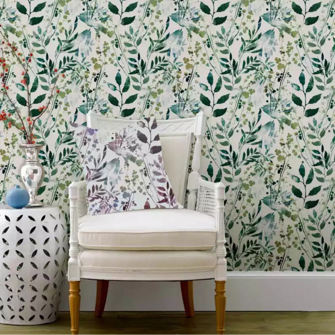 Wallpaper Plants Peel and Stick Botanical Wall Paper Removable Etsy