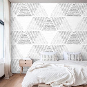 Minimalist wallpaper geometric Peel and stick removable or Traditional non woven wallpaper