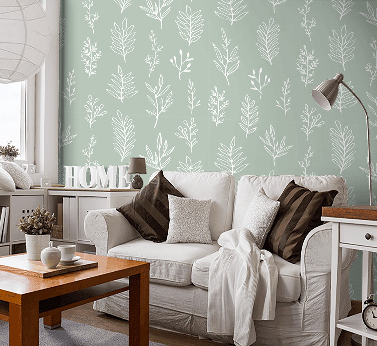 Sage Green Wallpaper Peel and Stick Removable Wall Paper | Etsy
