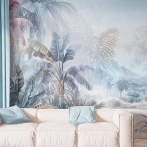 Tropical Palm Leaf Wall Mural: Peel and Stick Wallpaper