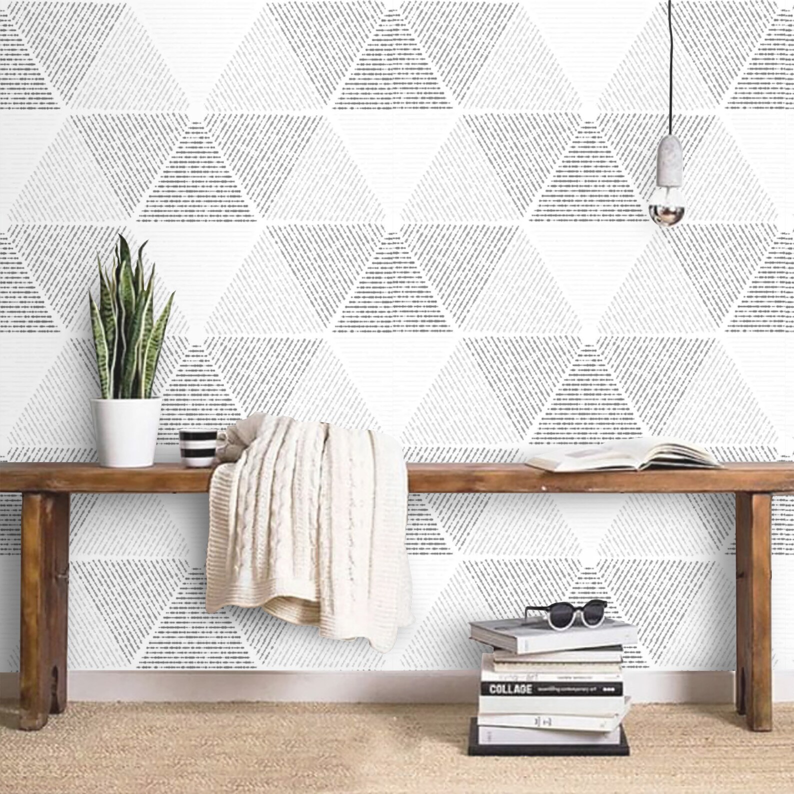Wallpaper Minimalist Geometric Peel and Stick Modern Wallpaper | Etsy
