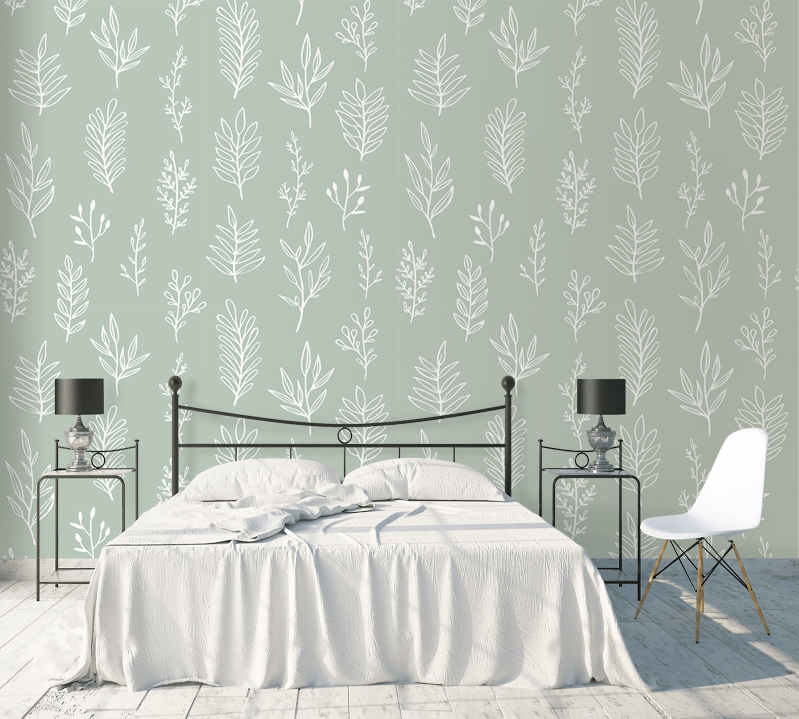 Sage Green Wallpaper Peel and Stick Removable Wall Paper | Etsy
