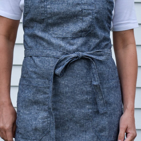 Oversized Baking Apron | Unisex  | Washable Linen | Kitchen Apron | Gift for Him | Gift for Her