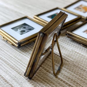 Square Mini Brass Frame With White Picture Matte | 2