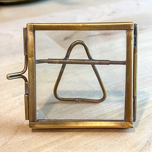 Handmade Square Mini Brass Frame with Floating Glass | 2"x2"