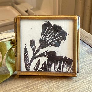 Handmade Square Mini Brass Frame with Floating Glass | 2"x2" | Homeware