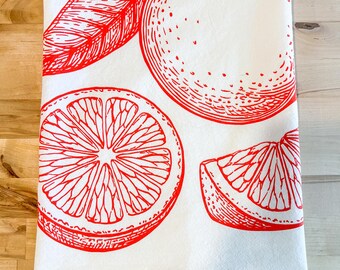 Oranges Kitchen Towel | Absorbent Cotton Dish Towel | Discontinued