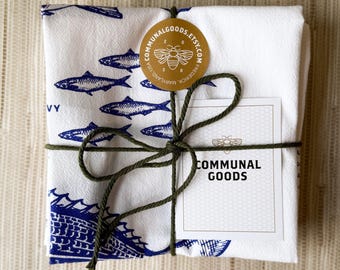 Fruit & Farmhouse Flour Sack Towels: Cotton Kitchen Tea Towel Set of 8