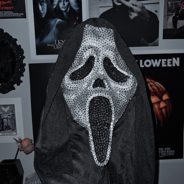 Ghost Face Bedazzled Mask - Etsy