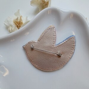 Multicolored Hand Embroidered Bird Pin/Brooch. Exclusive Statement Jewelry For Gift image 8