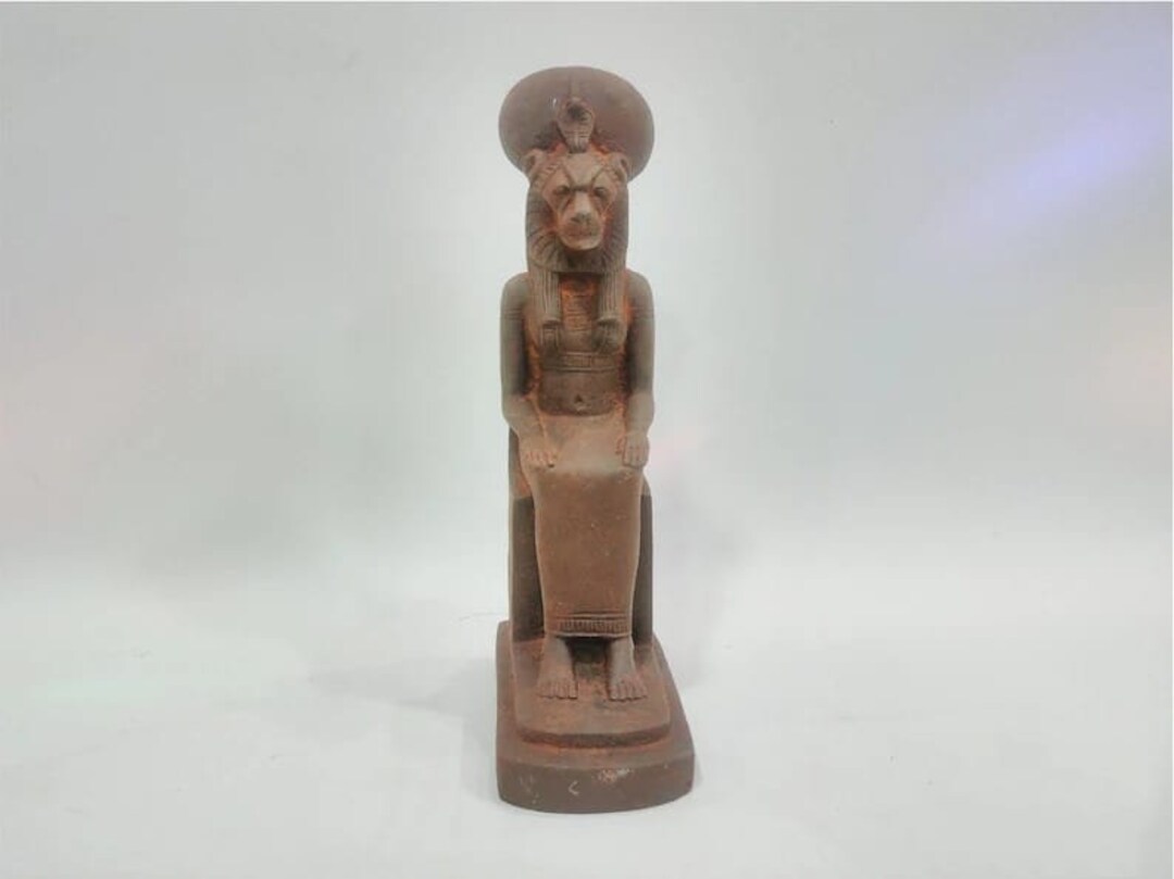 A Seated Statue of the Goddess Sekhmet of Solid Stone. A Rare Museum ...