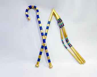 mace. scepter. King Tutankhamun's scepter, a similar scepter. Egyptian scepter. The pharaonic scepter was brilliantly made in Egypt
