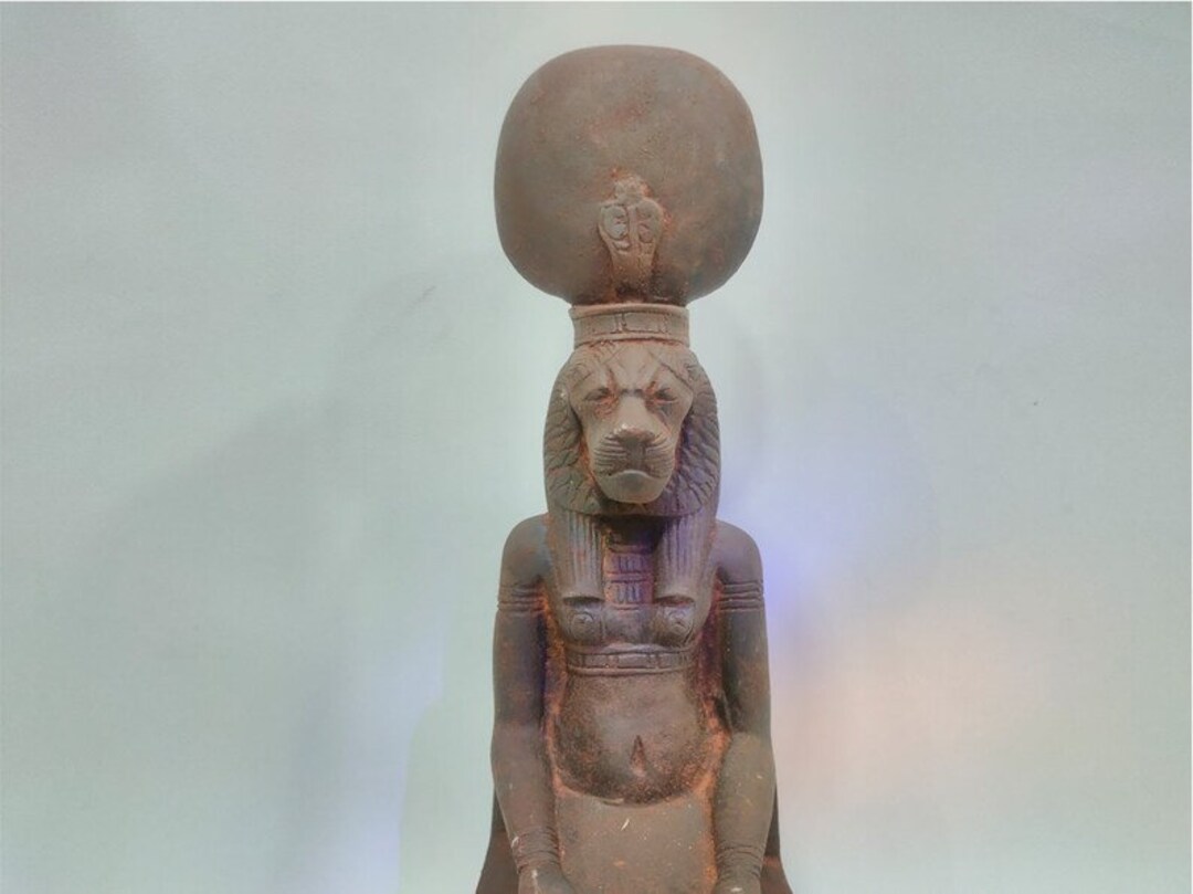 A Seated Statue of the Goddess Sekhmet of Solid Stone. A Rare Museum ...