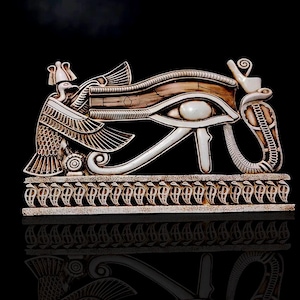 Einzigartige Eye of Horus Wandrelief - Wadjet Eye Wandrelief. Seltene Auge von Horus Plakette. Ägyptische Wanddekoration - Meisterhaft handgefertigt in Ägypten