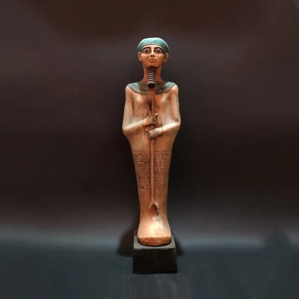 Unique Stone Egyptian Statue of God Ptah - Replica of Ancient Egyptian Ptah - Rare Egyptian Antique Art - Masterfully Handmade in Egypt