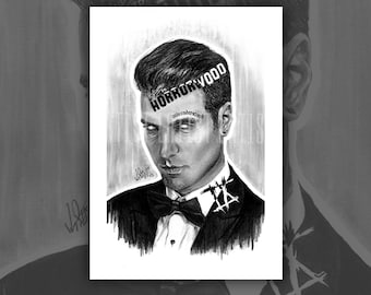 Welcome To Horrorwood Art Print (A4) - *Spencer Charnas/Ice Nine Kills/Horror/Drawing/Goth/Alt/Metalcore/Band/IX/INK*