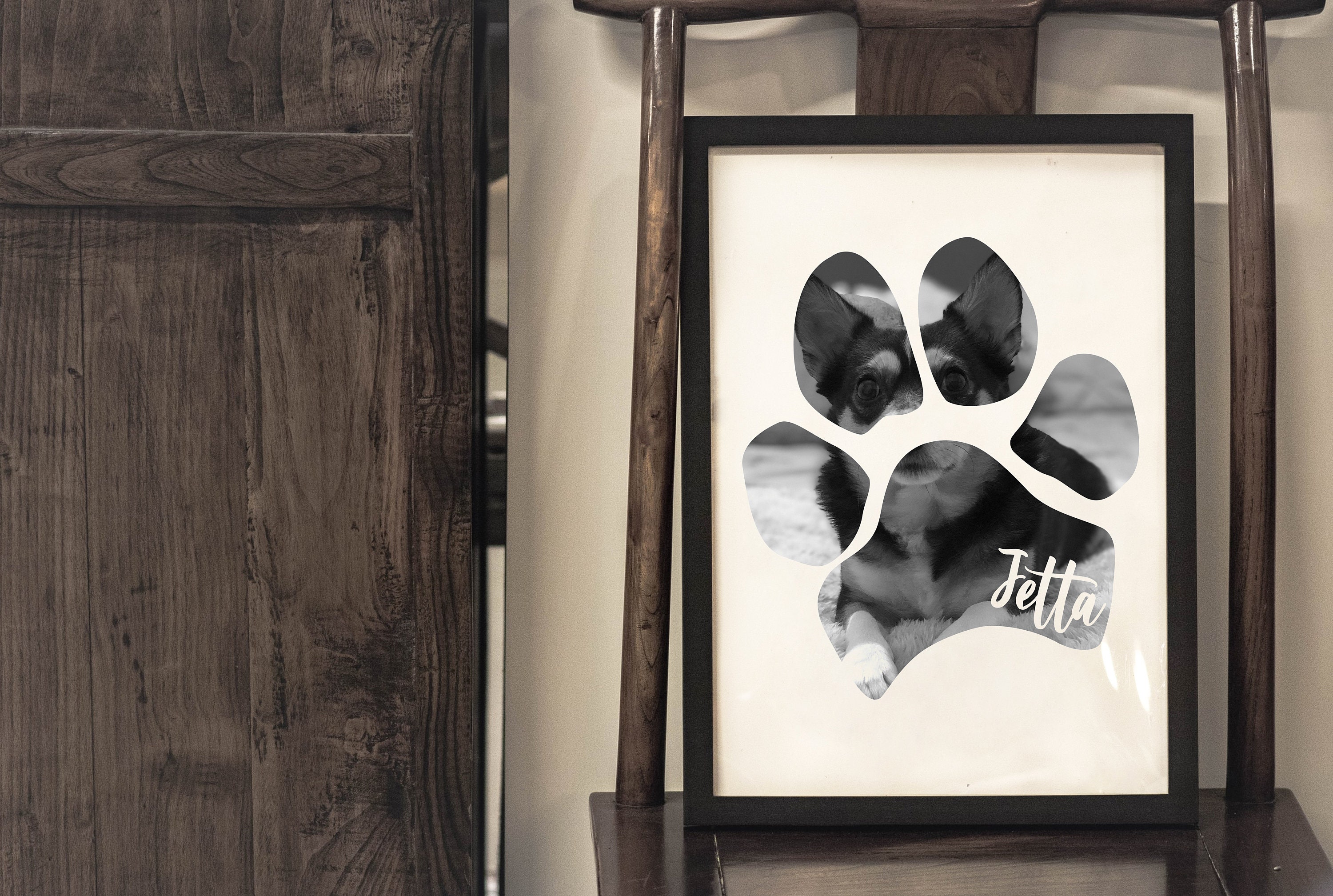 Pet Paw Print Personalised Custom Photo Illustration Art | Etsy