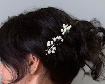 Babys Breath Flowers, Gypsophila Hair Pins, dried flowers