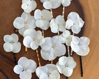 10 Dried Hydrangea Hair Pins | Real Hydrangea Flowers | Bridal Hair Pins | Wedding Hair Accessories
