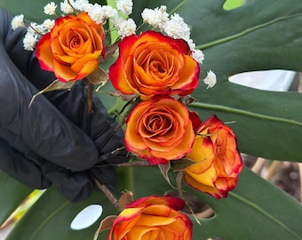 Dried Tea Rose Hair Pin, Real Flower Hair Accessory, Orange Rose Bobby Pin or U Pin, Bridal Hair Flower, Wedding Hair Piece, Floral Hair Pin
