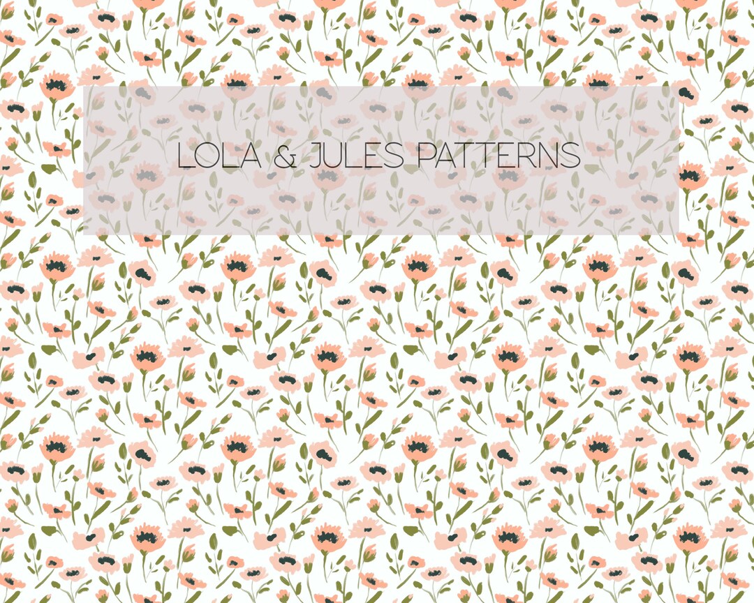 Floral Seamless Pattern, Pink Flowers Seamless Pattern, Commercial Use ...