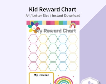 Printable Rainbow Reward Chart, Kid Chore Chart, Toddler Potty Chart, Child Behavior Chart, Reward Chart Bundle, Simple Kid Routine Chart