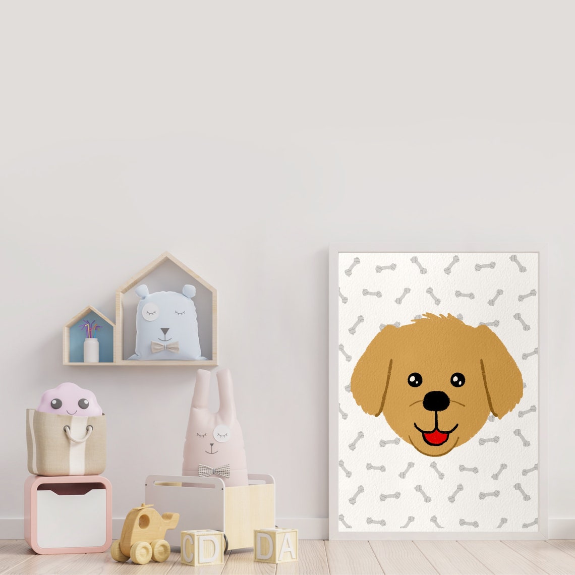 Puppy Dog Wall Art Printable Animal Wall Art Baby Room | Etsy