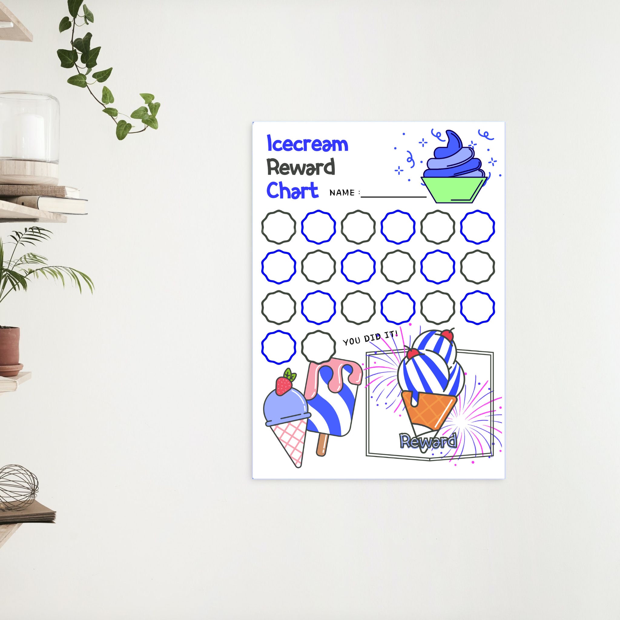 Printable Ice Cream Reward Chart Kid Chore Chart Toddler - Etsy Australia