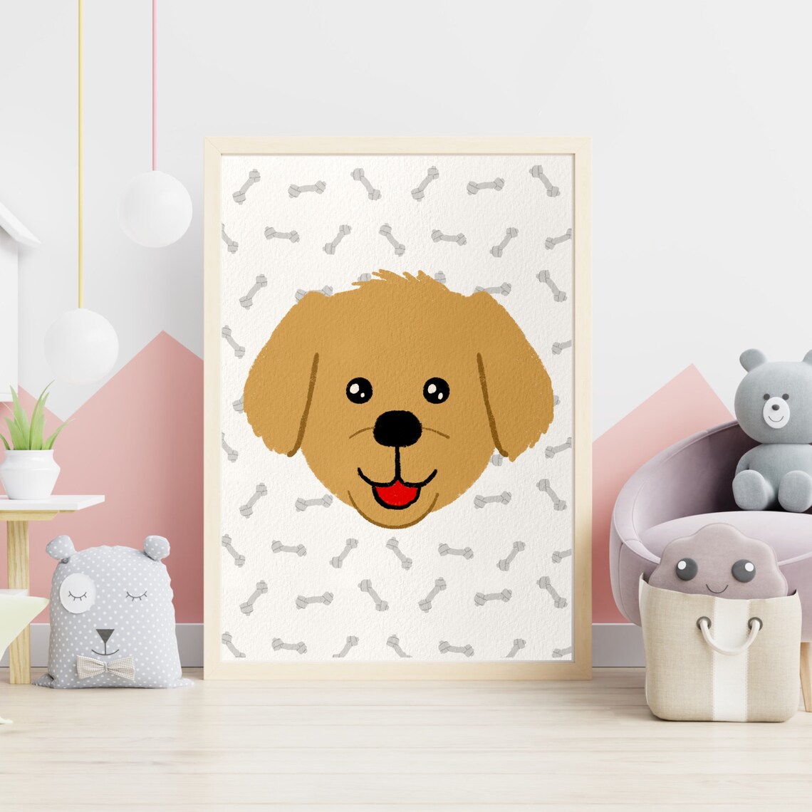 Puppy Dog Wall Art Printable Animal Wall Art Baby Room Etsy