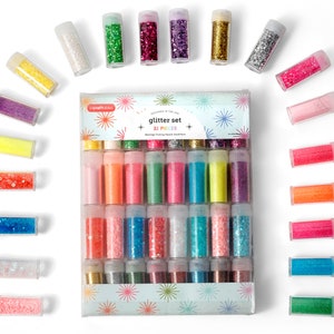 Incraftables Glitter for Crafts (32 Stück). Extrafeines & klobiges Glitzerharz, Slime, Becher zur Kerzenherstellung.