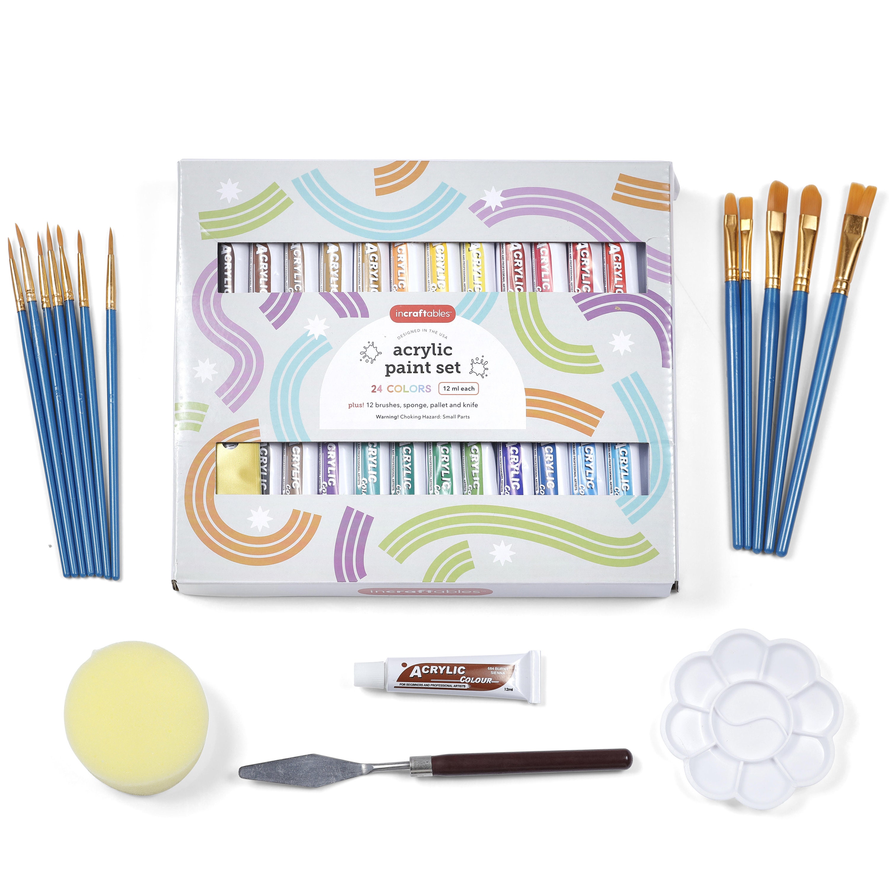 Incraftables Canvas and Paint Set for Adults. Acrylic Painting Kit