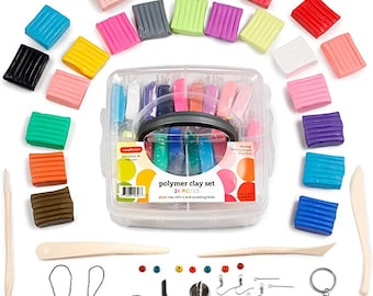 Incraftables Polymer Clay Kit (24 Colors Soft Blocks). Modeling Oven Bake Clay kit for Adults, Kids & Artists with Sculpting Tools.