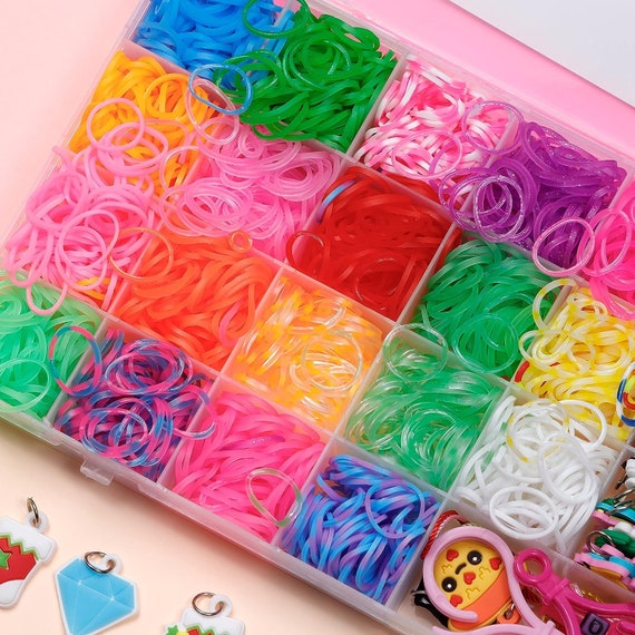 Incraftables Rubber Band Bracelet Making Kit. Rainbow Rubberband Set Y-Loom, Zipper Hook, S-Clips, Beads, Charms, Tassels & Croc