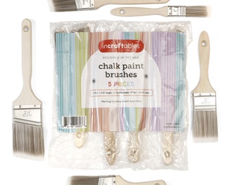Incraftables Assorted Chalk Paint Brush Set 5pcs. Chalk Paint Brushes For Furniture. Wax Brush For Furniture, Chalk Painting, for DIY Crafts