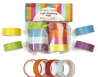 Incraftables Colored Masking Tape (8 Colors). Assorted Colorful Craft Tape 10 Feet 0.5 Inch Rolls. Multi-Color Masking Tape