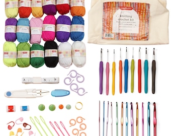 Incraftables Crochet Kit for Beginners & Pro Crocheting Set with Crochet Hooks (21pcs) Yarns (15 Spools) Tape Needles Supplies for Amigurumi