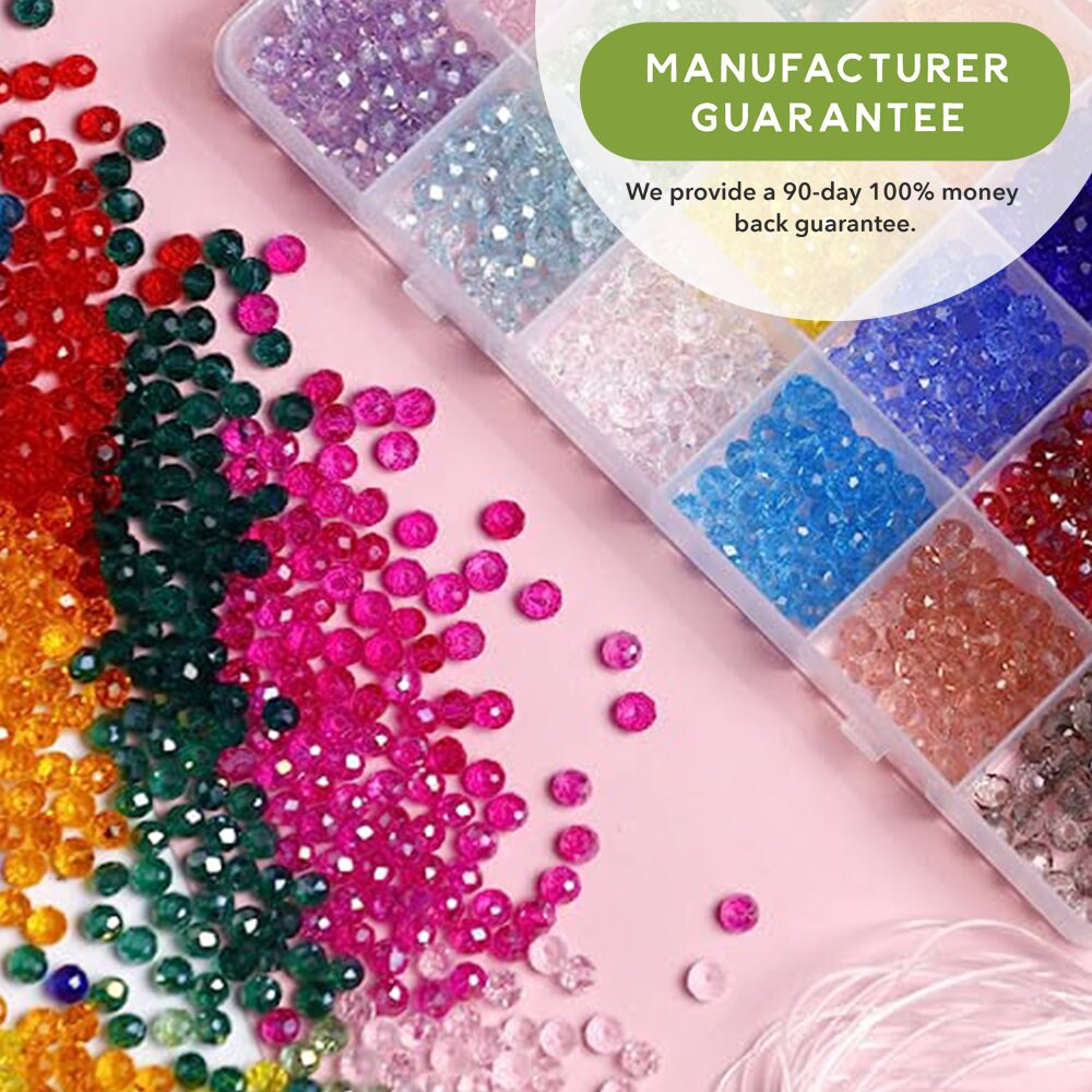 Incraftables Crystal Glass Beads 24 Colors 1200pcs Kit for Jewelry Making, Hair